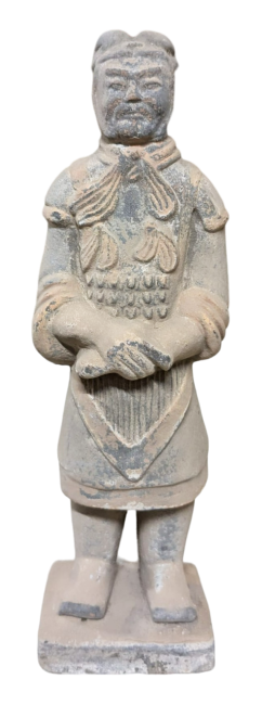 Estatua antigua colorida de terracota general 20 cm