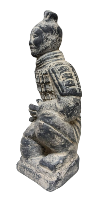 Estatua del Arquero Arrodillado Negro de Terracota 15 cm