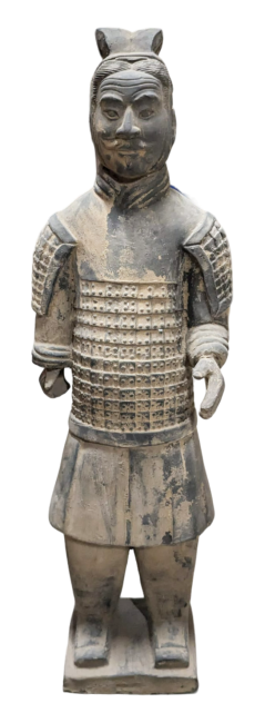 Estatua de Guerreros Negros con Armadura en Terracota 50cm