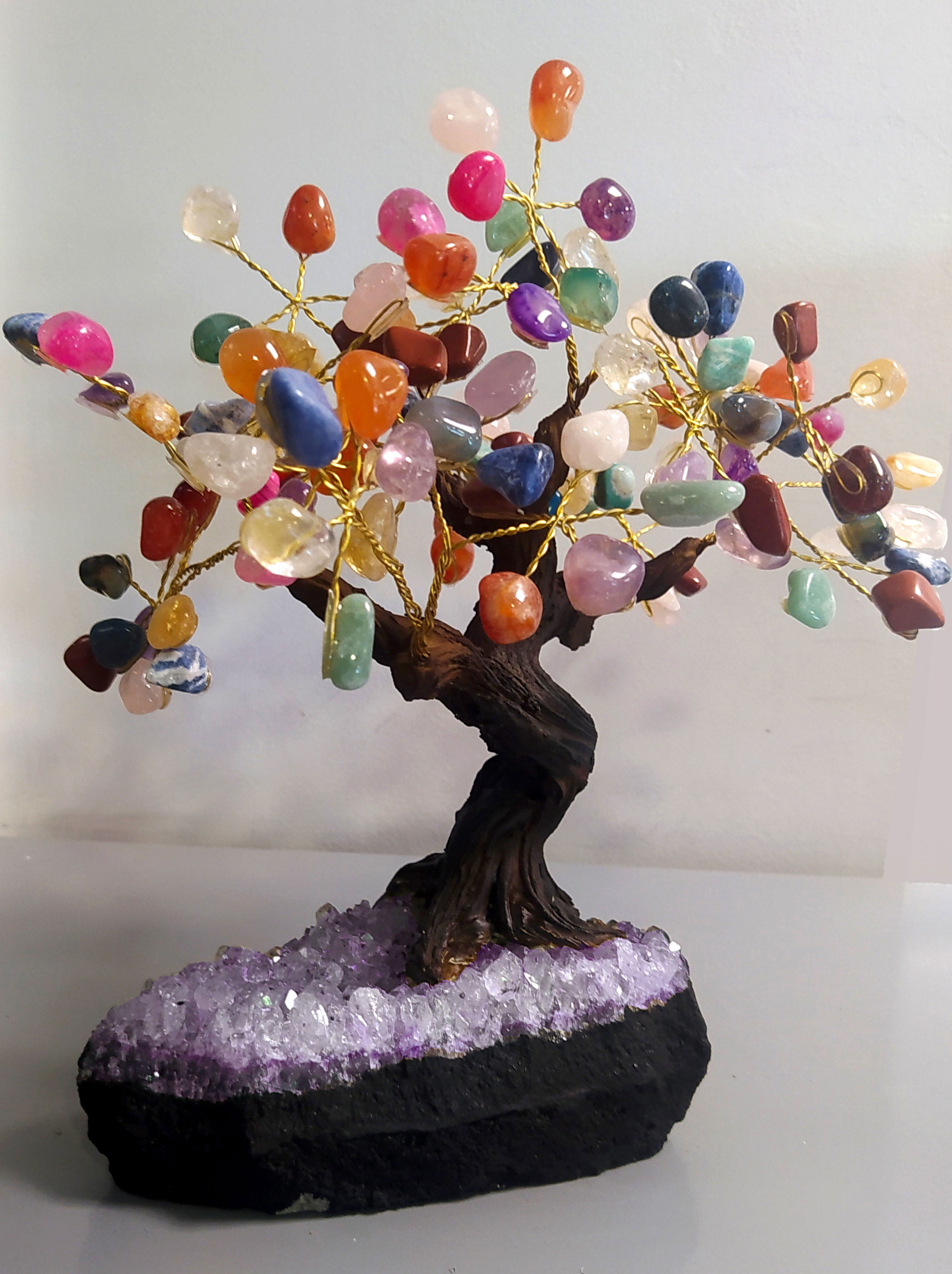 Árbol de la Vida Piedras multicolores en Drusa de Vie, Minéraux - Bijoux - Arabesk