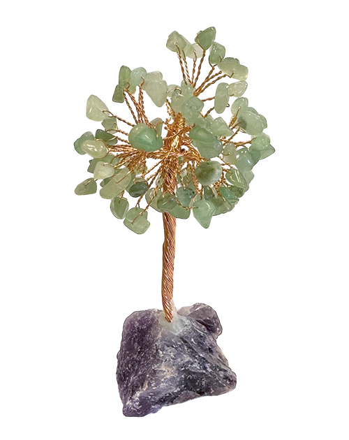 Árbol de la Vida Aventurina Verde sobre Drusa Amatista 12-13cm