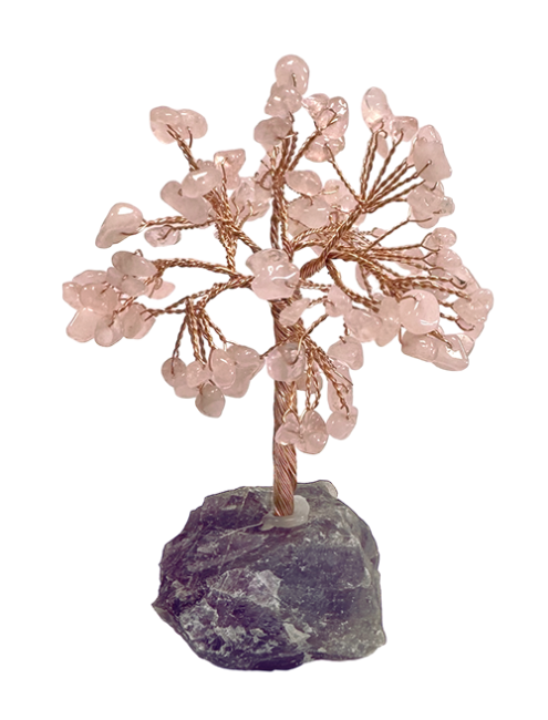 Árbol de la Vida Cuarzo Rosa sobre Drusa Amatista 12-13cm