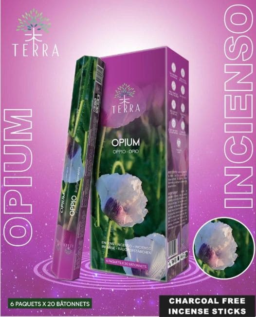 Incienso Terra Opium Hexa Sin Carbón 30grs