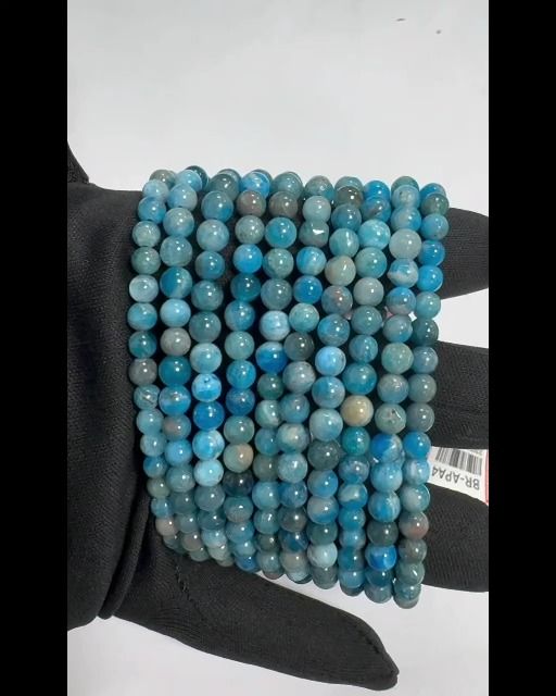 Pulsera Apatita Azul AB perles 5mm