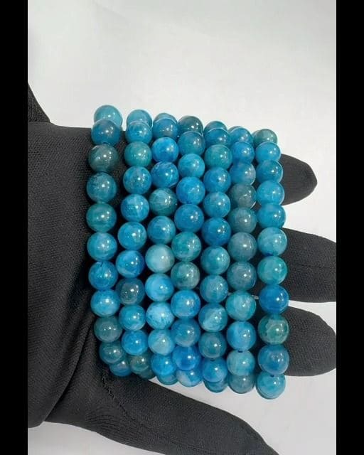 Pulsera Apatita Azul AA perles 8mm.