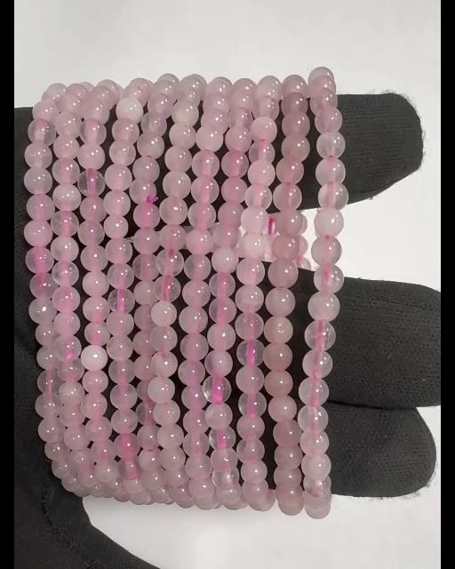 Pulsera Cuarzo Rosa A perles 4mm.